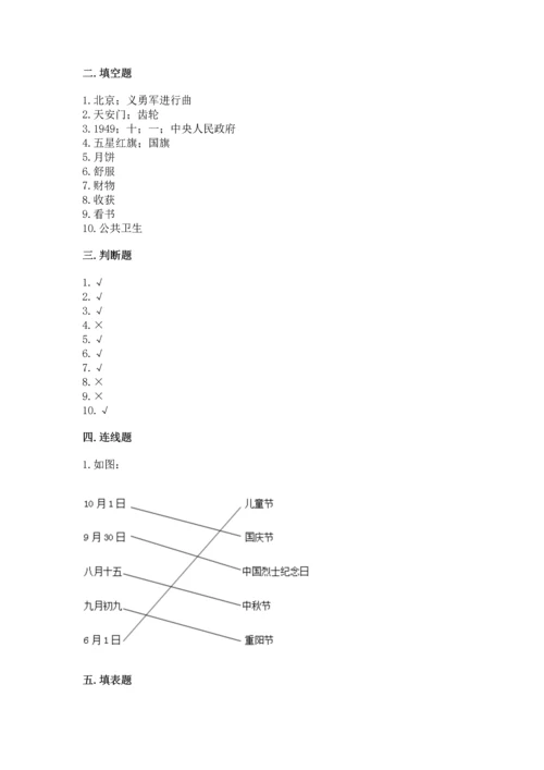 部编版二年级上册道德与法治期中测试卷含答案（综合题）.docx