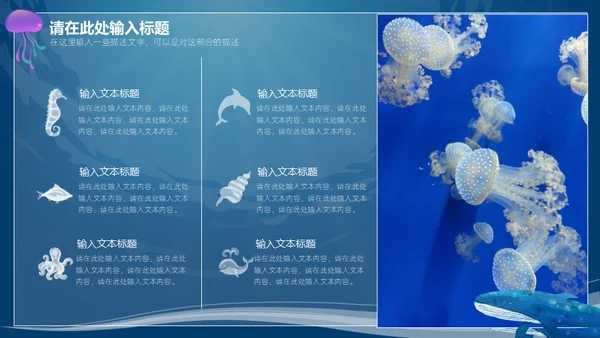 6月8日世界海洋日保护鲨鱼通用PPT模板