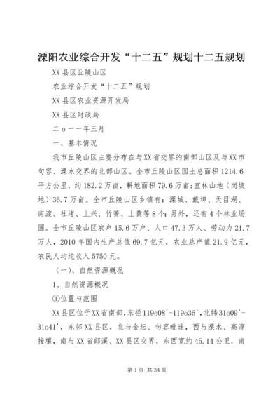 溧阳农业综合开发“十二五”规划十二五规划.docx