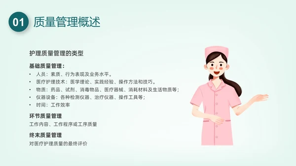 绿色插画护理质量管理培训PPT课件