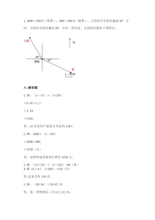 2022年人教版六年级上册数学期末测试卷附答案（轻巧夺冠）.docx