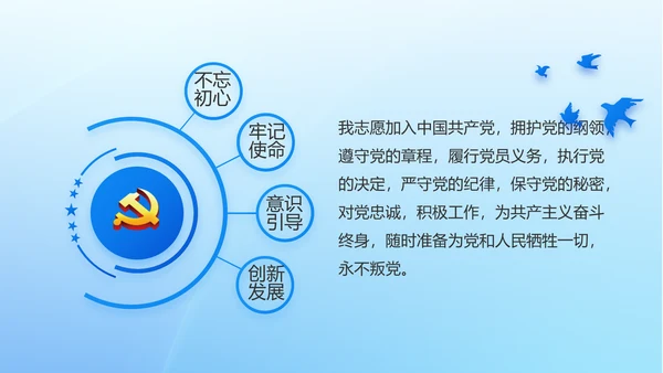 蓝色党建党支部年年终总结述职报告PPT