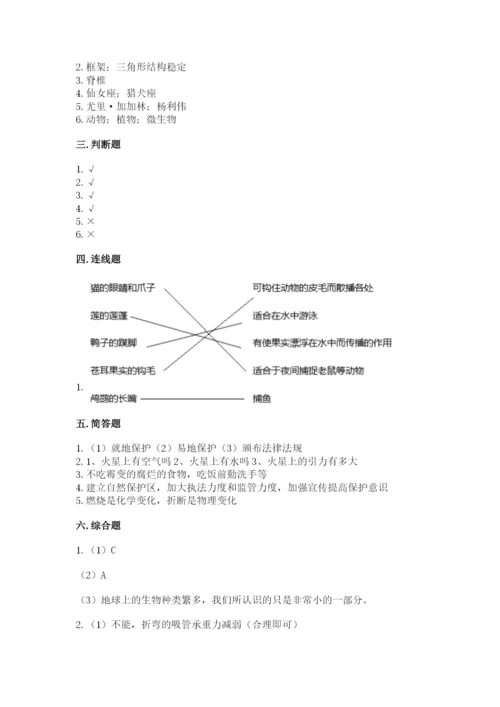 教科版科学六年级下册期末测试卷精品（有一套）.docx