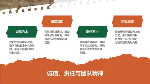 绿色复古搞怪风大学生班委竞选PPT模板