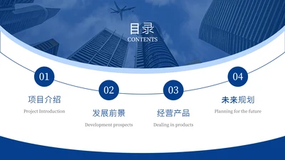蓝色实用简约商务风目录页