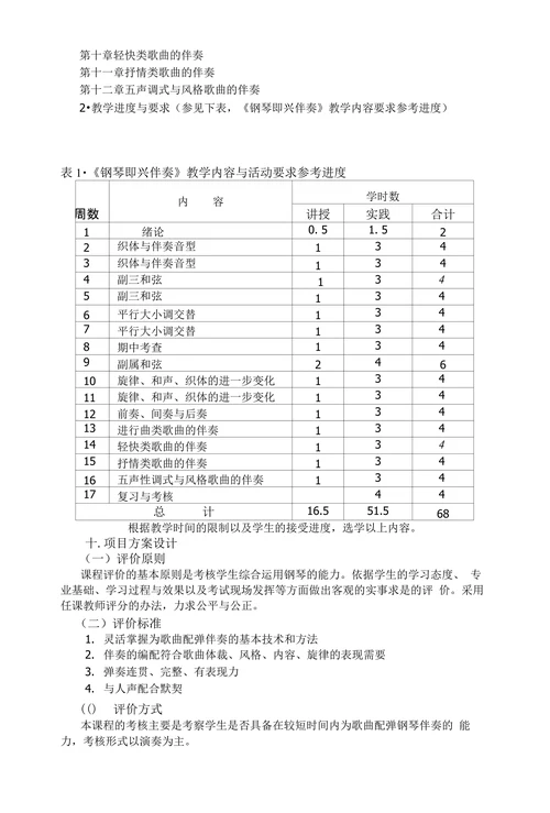 即兴伴奏课程