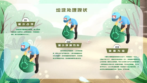 手绘卡通风垃圾分类培训课件通用PPT模板