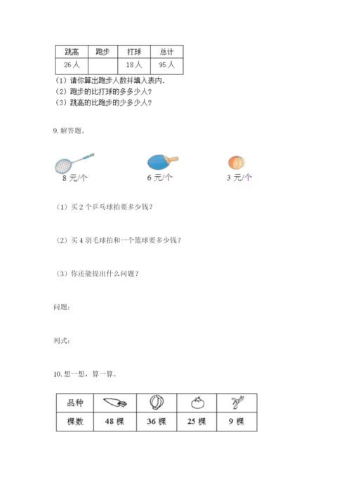 小学二年级数学应用题50道带答案（预热题）.docx