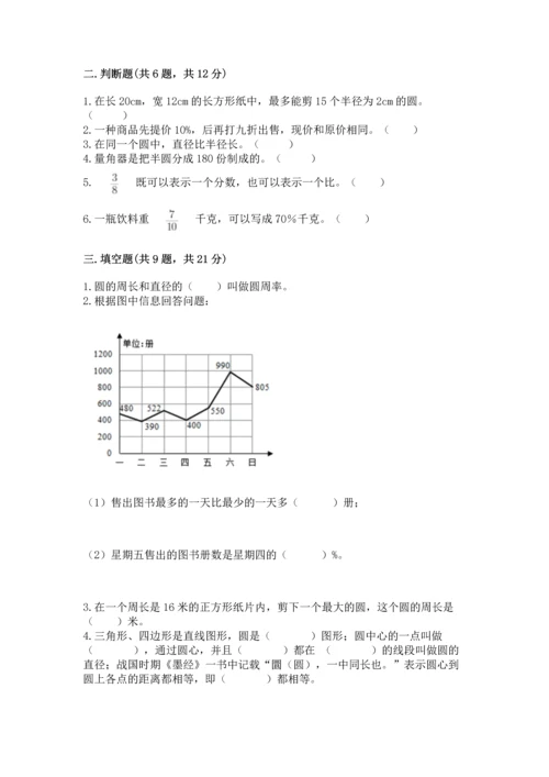 人教版六年级上册数学期末测试卷含答案（能力提升）.docx