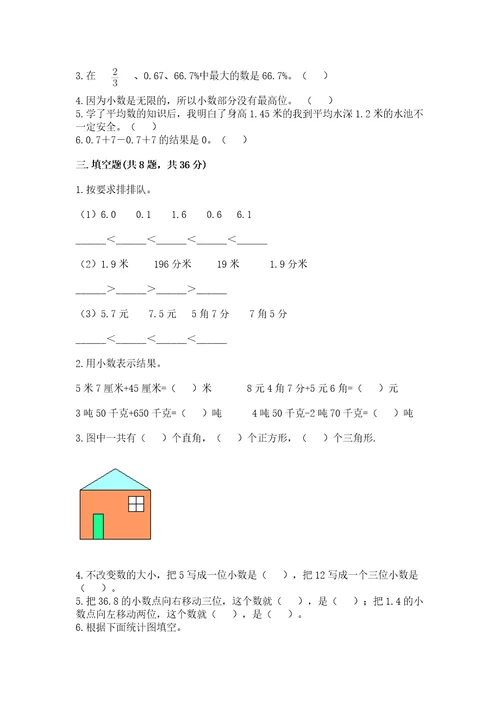 小学数学四年级下册期末测试卷含完整答案全国通用