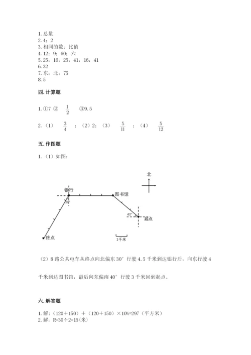 小学六年级上册数学期末测试卷含答案（精练）.docx