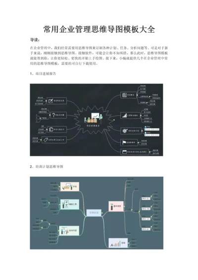 常用企业管理思维导图模板大全.docx