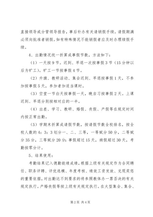 鲁村中学XX年教职工德勤管理实施方案.docx