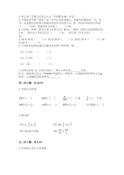 小学六年级下册数学摸底考试题附完整答案【典优】.docx