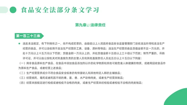 绿色简约风解读食品安全法培训课件全国食品安全法宣传周