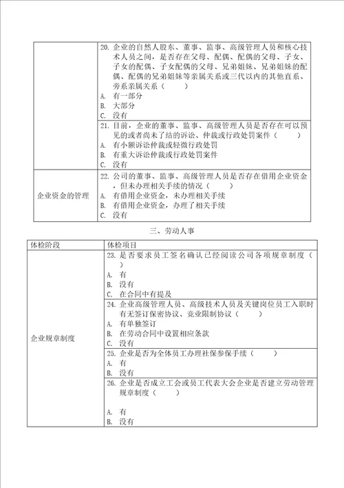 民营企业法治体检项目表图文稿