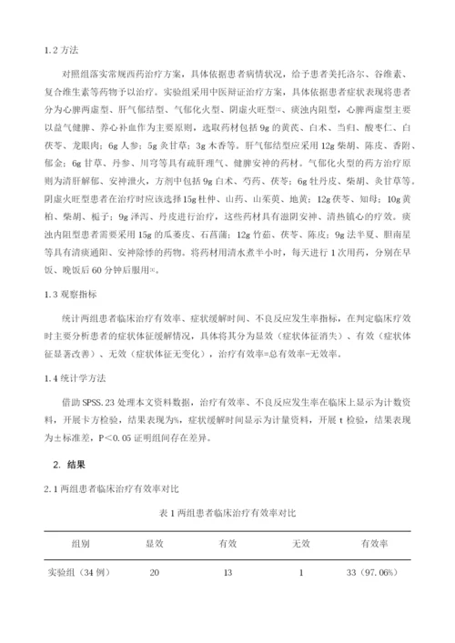 中医辨证治疗心血管神经症的临床疗效分析.docx