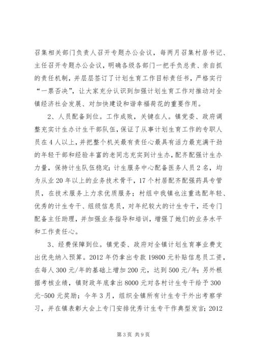 乡镇政府办计划生育工作自查情况的报告.docx