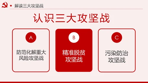坚决打赢三大攻坚战决胜全面建成小康社会PPT模板