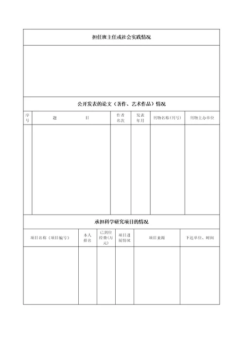 广东省xxxx高校教师职称附件3初次认定职务审批表