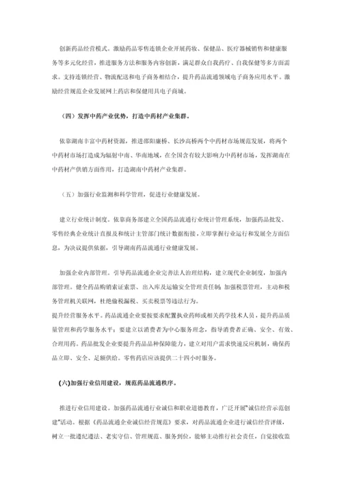 湖南省药品流通行业发展规划方案.docx