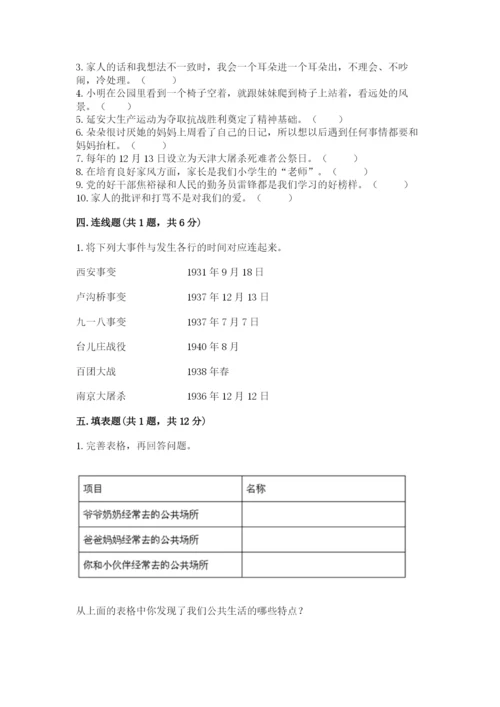 部编版五年级下册道德与法治 期末测试卷含答案（研优卷）.docx