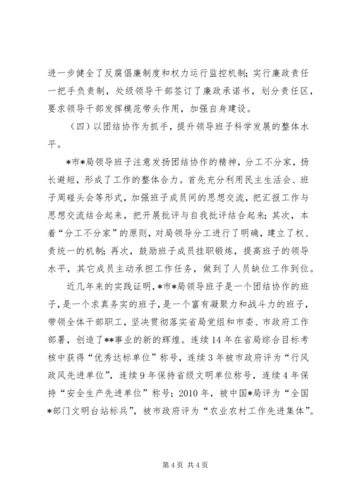 处级领导班子建设情况汇报.docx