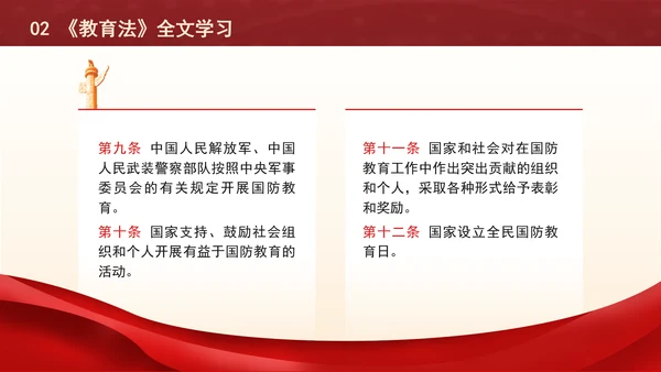 2024中华人民共和国国防教育法全文解读学习PPT课件