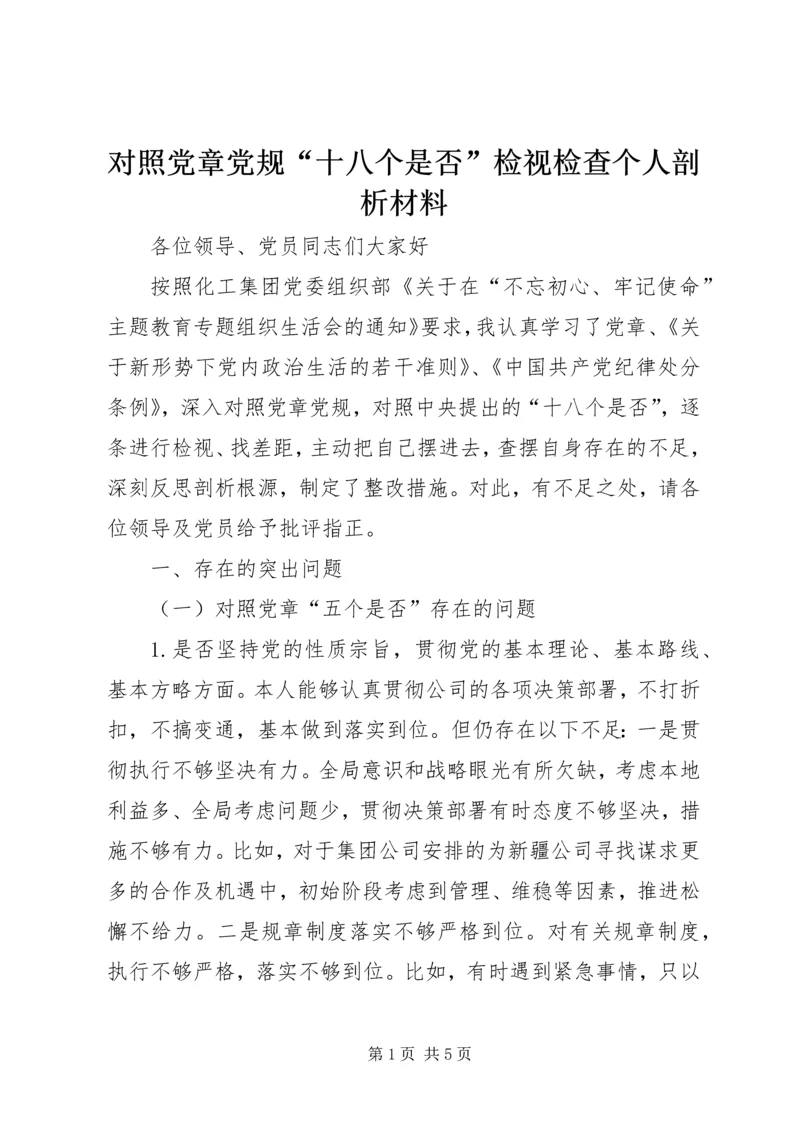 对照党章党规“十八个是否”检视检查个人剖析材料 (9).docx