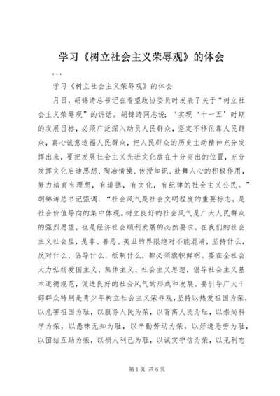 学习《树立社会主义荣辱观》的体会 (2).docx