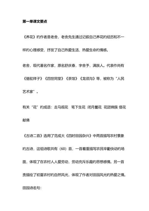 2023年六年级语文下册知识点总结.docx