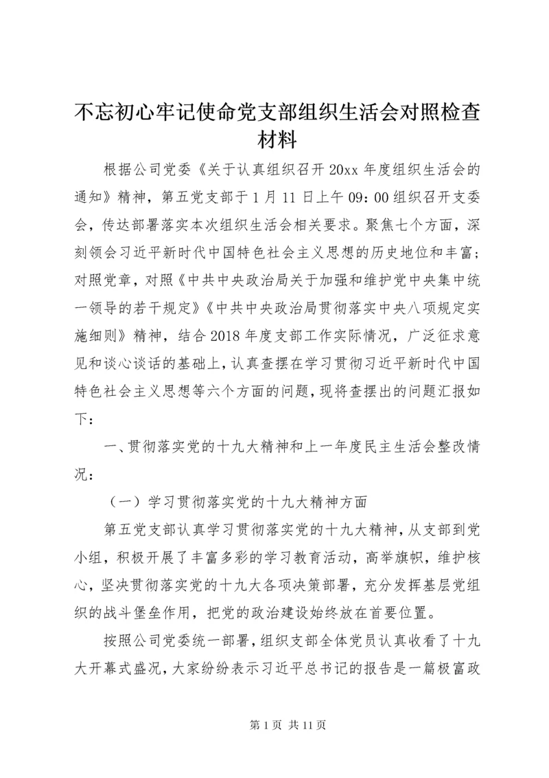 不忘初心牢记使命党支部组织生活会对照检查材料.docx