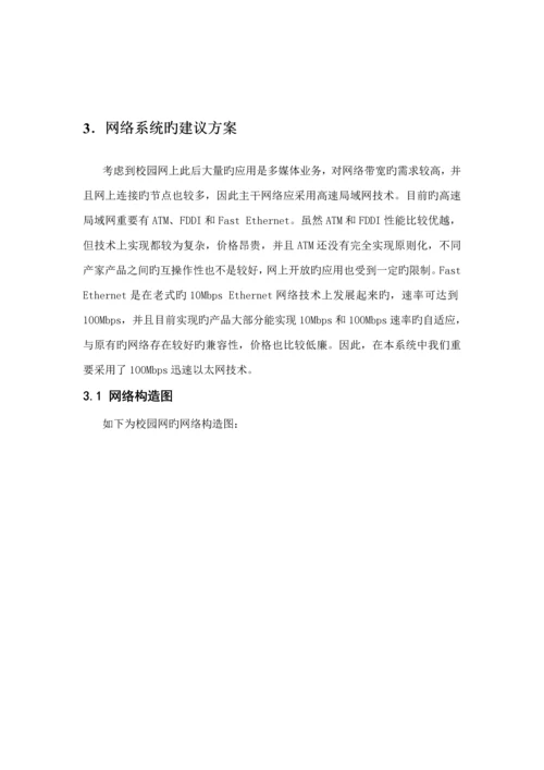 校园网重点技术专题方案.docx