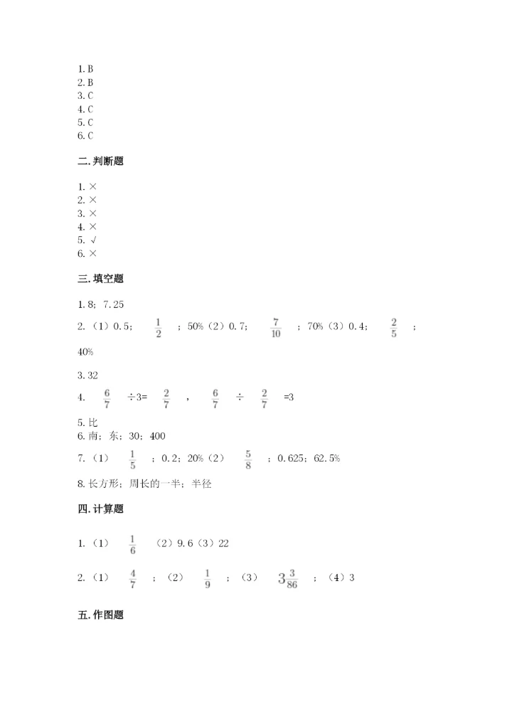 人教版小学六年级上册数学期末测试卷精品【综合题】.docx