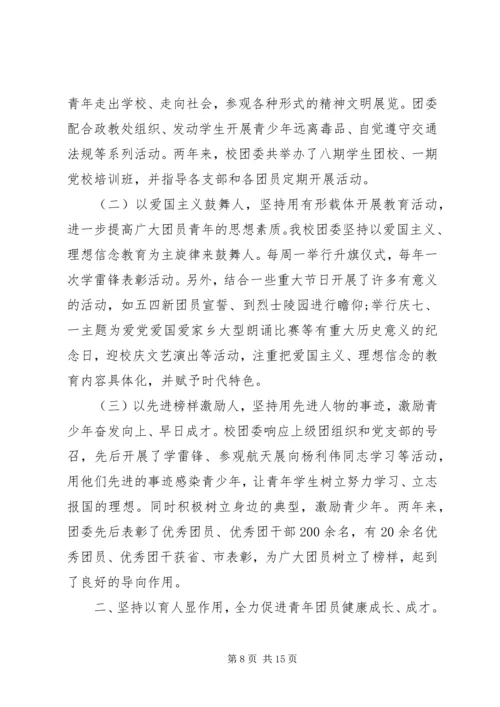 团委专题工作报告范文.docx