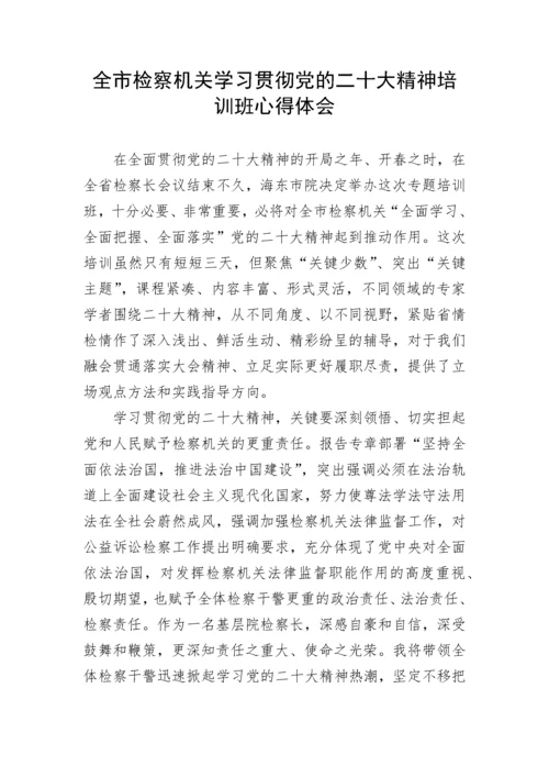 20230404：检察院系统学习党的二十大精神培训班心得体会汇编（3篇）.docx