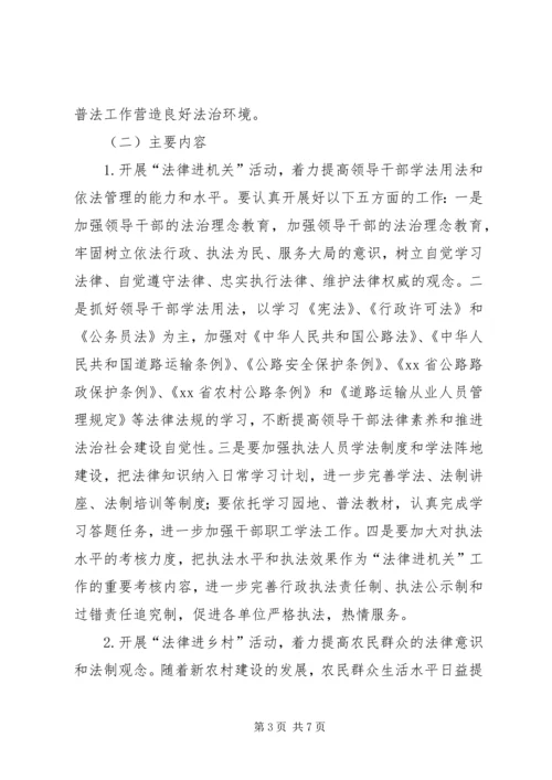交通运输局深化法律八进活动实施方案.docx