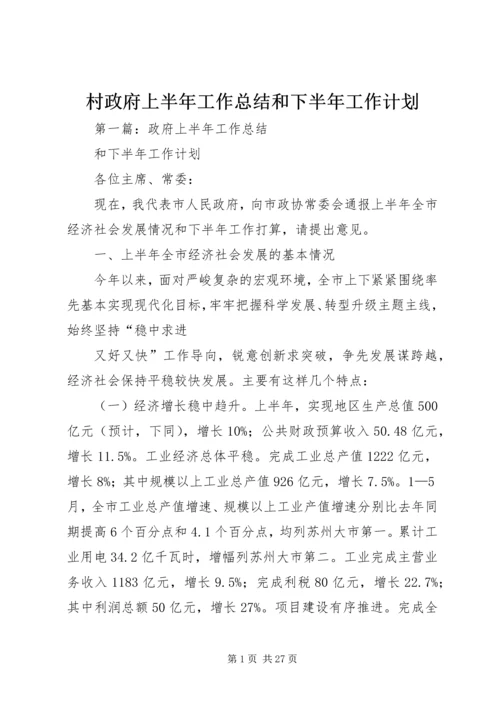 村政府上半年工作总结和下半年工作计划.docx