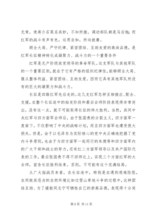 伟大的长征精神：党的先进性之魂.docx
