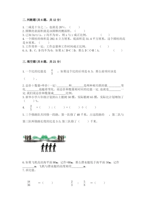 七星区六年级下册数学期末测试卷完美版.docx