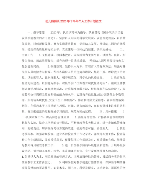 精编之幼儿园园长年下半年个人工作计划范文.docx