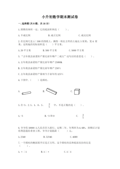 小升初数学期末测试卷及完整答案【各地真题】.docx