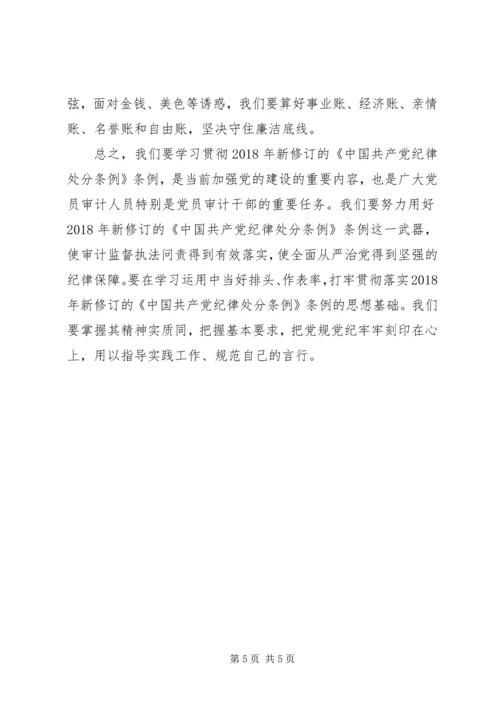 学习新《纪律处分条例》心得体会：强化四种意识做合格审计干部.docx