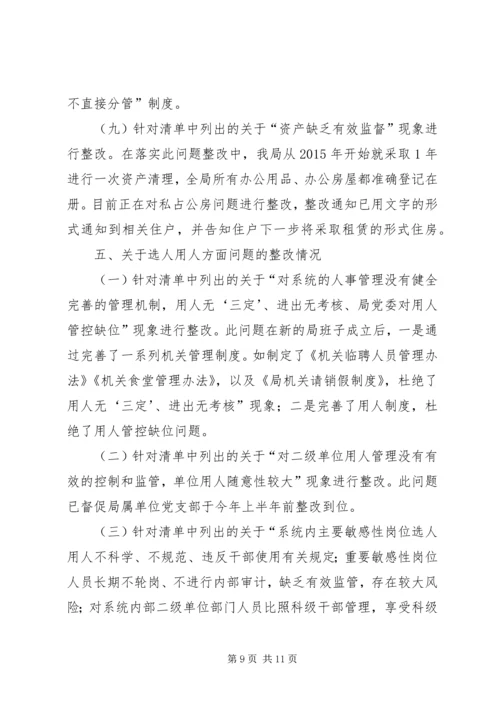 整改落实区委巡察组区建管局党组问题清单报告.docx