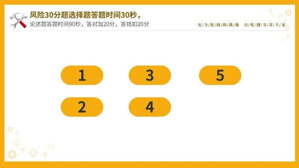黄色立体安全生产安全月知识竞赛PPT安全生产月