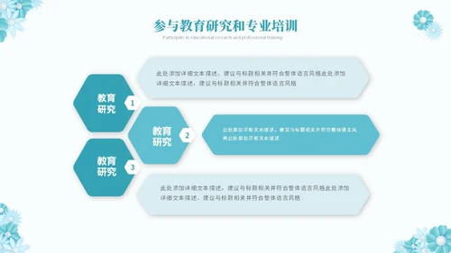 绿色淡雅立体花卉教师述职报告工作总结工作计划PPT
