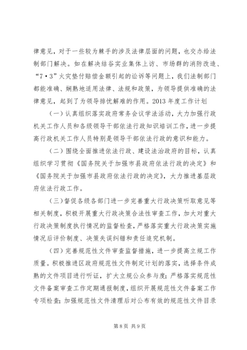 法制办依法行政工作总结及来年工作计划.docx