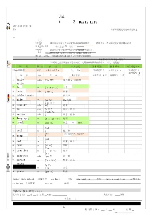 20182019学年沪教牛津版初中英语初一7年级上英语单词含音标