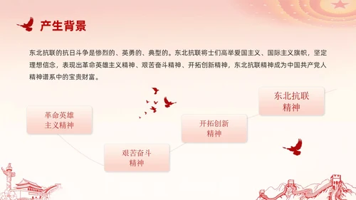 水彩山水东北抗联精神讲座PPT模板