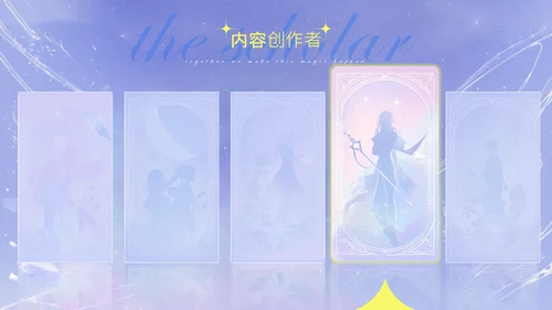 紫色塔罗梦幻风组员介绍PPT模板